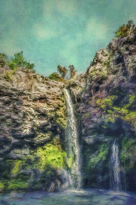 Wall Art featuring the painting Natural Falls by Jeffrey Kolker