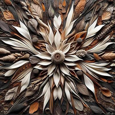 Intricate Paper Flower Mandala Digital Art