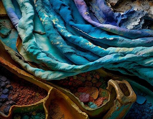 Vibrant Digital Art - Natural Mineral Pigments by Eris And AI