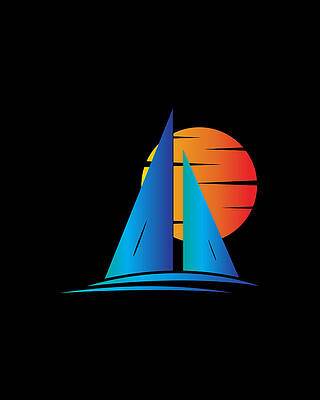 Cool Wall Art featuring the digital art Nautical Sailboat Sailing by Flippin Sweet Gear
