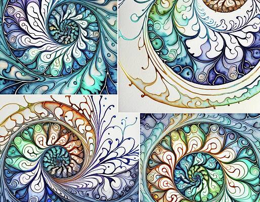Vibrant Digital Art - Nautilus Retakes by Eris And AI