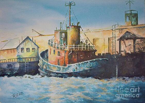 Wall Art featuring the painting Navy Tug by Sybil Riead