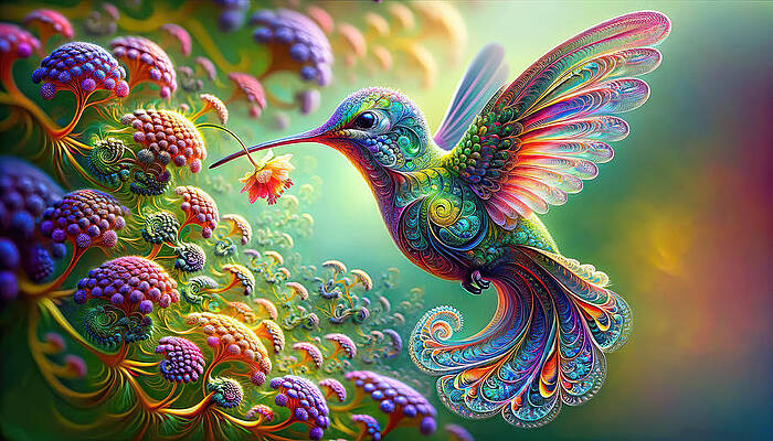 Digital Art - Nectar's Whisper by Bill and Linda Tiepelman