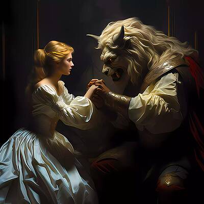 Nature Digital Art - Neoclassical Portrayal Of Beauty And The Beast No 1 by Andre Petrov