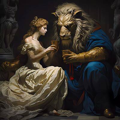 Expressive Digital Art - Neoclassical Portrayal Of Beauty And The Beast No 2 by Andre Petrov