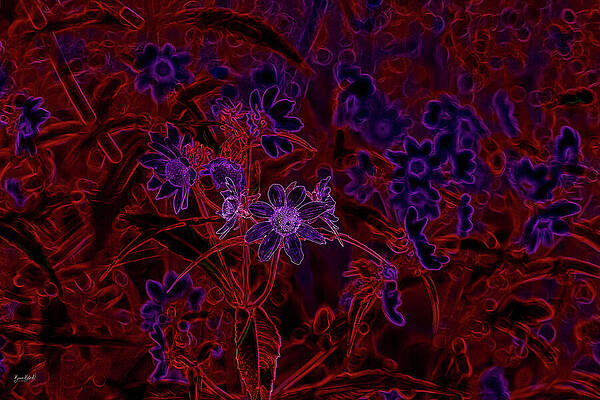 Neon Floral Glow Wall Art