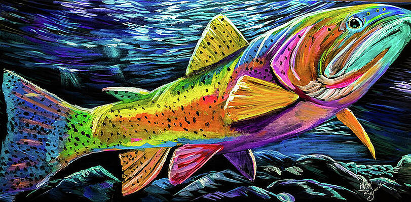 Wildlife Painting - Neon Moon by Mark Ray