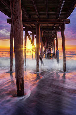 Summer Photograph - New Jersey Shore Pier Sunrise by Susan Candelario