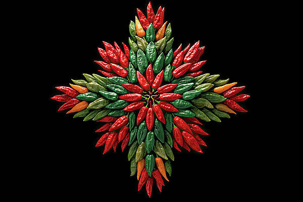 Vibrant Wall Art featuring the digital art New Mexico Chiles #6 by Ron Weathers