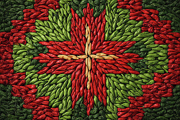 Vibrant Wall Art featuring the digital art New Mexico Chiles #9 by Ron Weathers