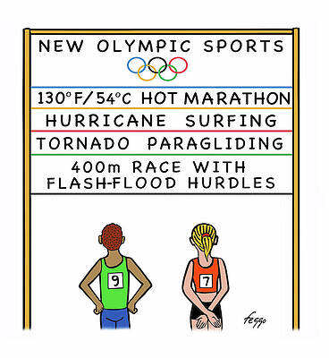 Paris Drawing - New Olympic Sports by Felipe Galindo