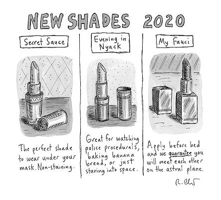 Shade Wall Art featuring the drawing New Shades 2020 by Roz Chast