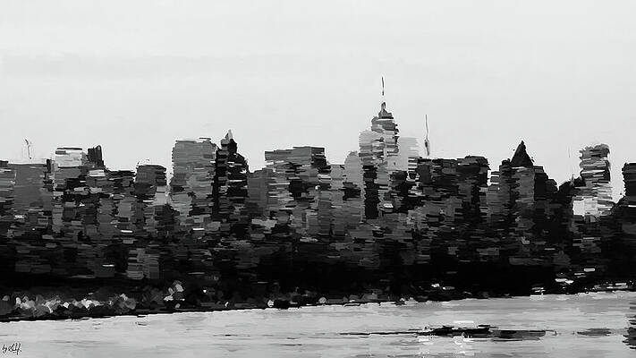 Black And White Digital Art - New York City In Black And White by Gradify Creations