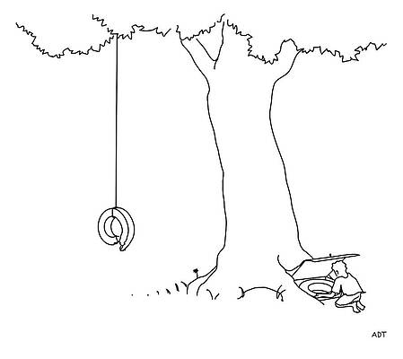 Swing Wall Art featuring the drawing New Yorker April 25, 2022 by Adam Douglas Thompson