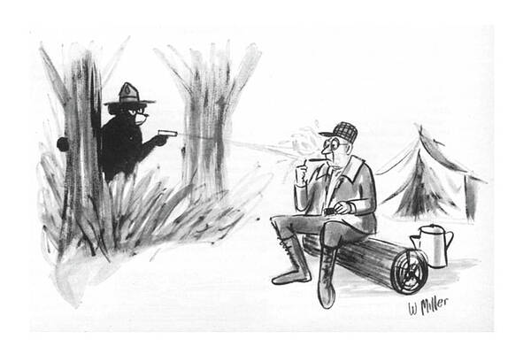 Wildlife Drawing - New Yorker August 29, 1964 by Warren Miller