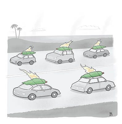 Coastline Drawing - New Yorker December 20, 2022 by Paul Noth