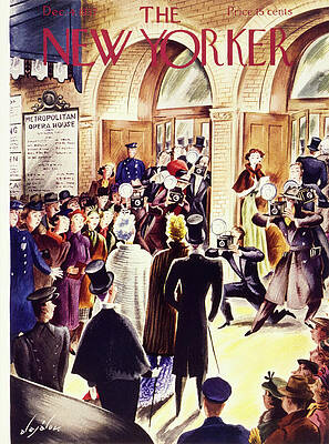 Night Wall Art featuring the painting New Yorker December 4 1937 by Constantin Alajalov
