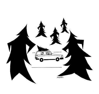 Green Drawing - New Yorker December 9, 2022 by Maggie Larson