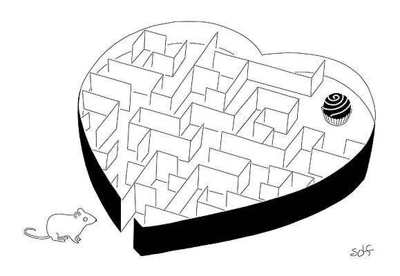 Valentine Drawing - New Yorker February 14, 2022 by Seth Fleishman