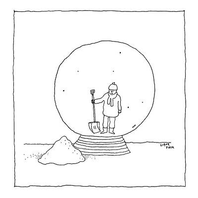 Globe Drawing - New Yorker February 7, 2022 by Liana Finck