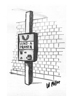 Prayer Drawing - New Yorker January 11, 1964 by Warren Miller