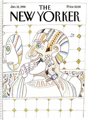 Mirror Painting - New Yorker January 12th, 1998 by Saul Steinberg