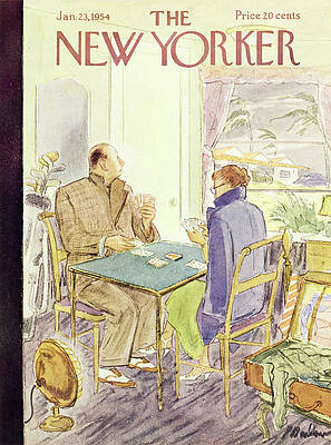 Rain Wall Art featuring the painting New Yorker January 23 1954 by Perry Barlow