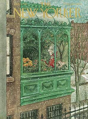 Winter Balcony Greenhouse in NYC Painting