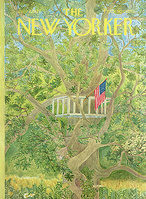 American Flag Wall Art featuring the painting New Yorker July 3rd, 1971 by Ilonka Karasz