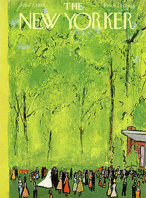 Couple Painting - New Yorker June 7th, 1958 by Abe Birnbaum