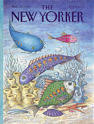 Fish Painting - New Yorker March 23rd, 1992 by John O'Brien