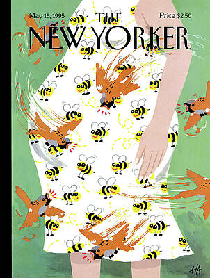 Bee Wall Art featuring the painting New Yorker May 15th, 1995 by Bob Zoell