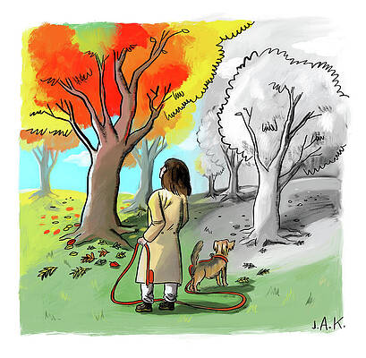 Outdoors Drawing - New Yorker November 12, 2021 by Jason Adam Katzenstein