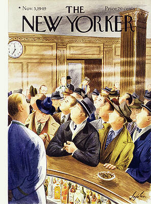 Business Painting - New Yorker November 5 1949 by Constantin Alajalov