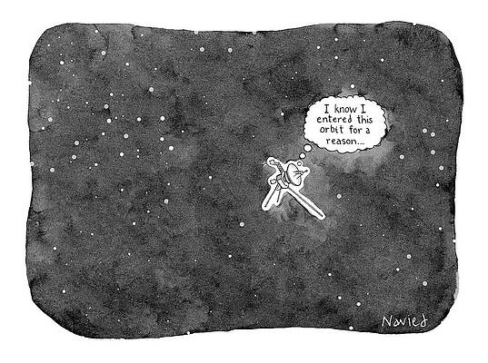 Astronaut Reflects in Space Drawing