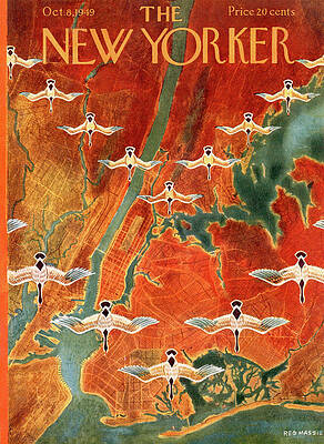 Nyc Painting - New Yorker October 8th, 1949 by Reginald Massie