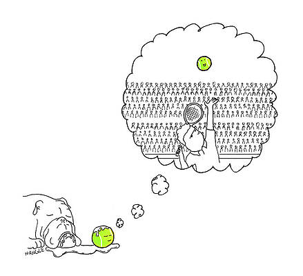 Dog's Dream of Tennis Victory Wall Art