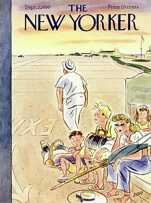 Family Painting - New Yorker September 2 1950 by Leonard Dove
