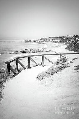 California Wall Art featuring the photograph Newport Crystal Cove Overlook Black And White Photo by Paul Velgos