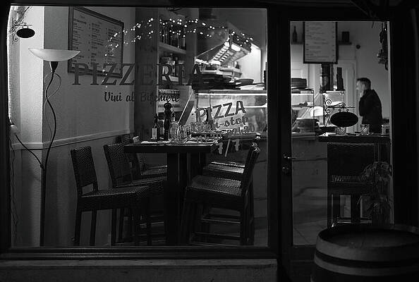 Wall Art featuring the photograph Night Pizza by Steven Nelson