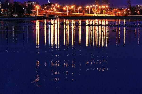 Fall Photograph - Night Reflections On The Lake by Tatiana Travelways