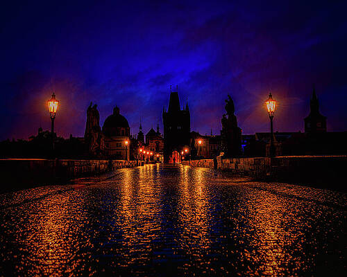 Night View of Charles Bridge Photograph