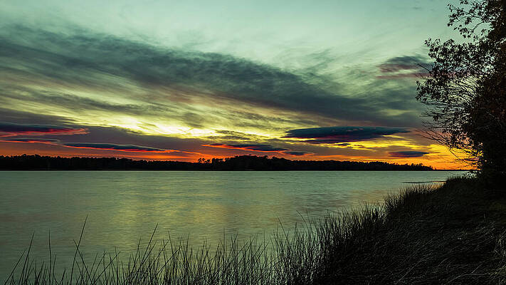 Sunset Photograph - Nightfall On The James by David Fountain