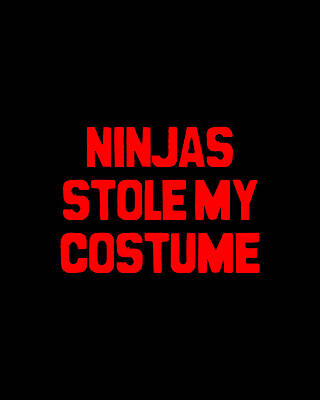 Costume Digital Art - Ninjas Stole My Costume Easy Halloween by Flippin Sweet Gear