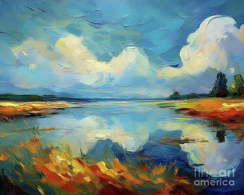 Nature Wall Art featuring the ai art Nisqually Tide by Macro Abundance