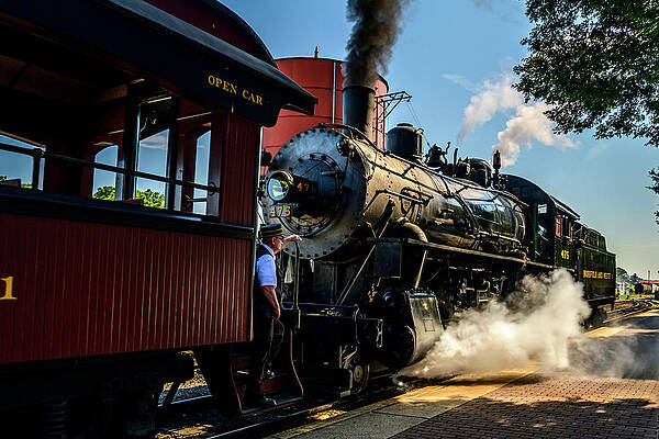 Pennsylvania Photograph - No. 475 Venting Steam At The Strasburg Railroad by Anthony Hightower