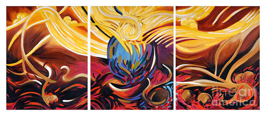 Dynamic Wall Art featuring the painting No. 63 by Michel Cruz-Garcia