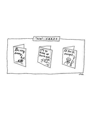 Minimalist Wall Art featuring the drawing No Cards by Liana Finck