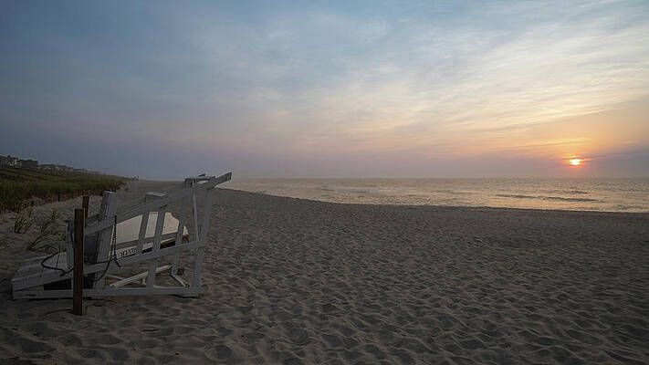Summer Wall Art featuring the photograph No Lifeguards On Duty At Sunrise by Matthew DeGrushe