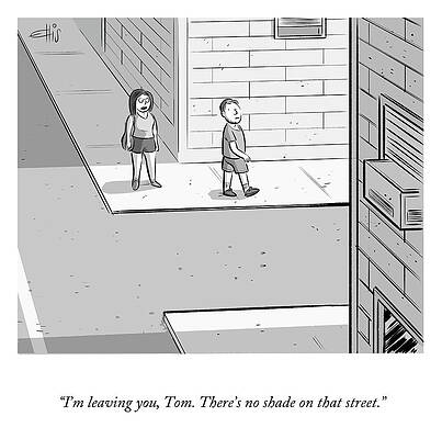 Shade Wall Art featuring the drawing No Shade On That Street by Ellis Rosen